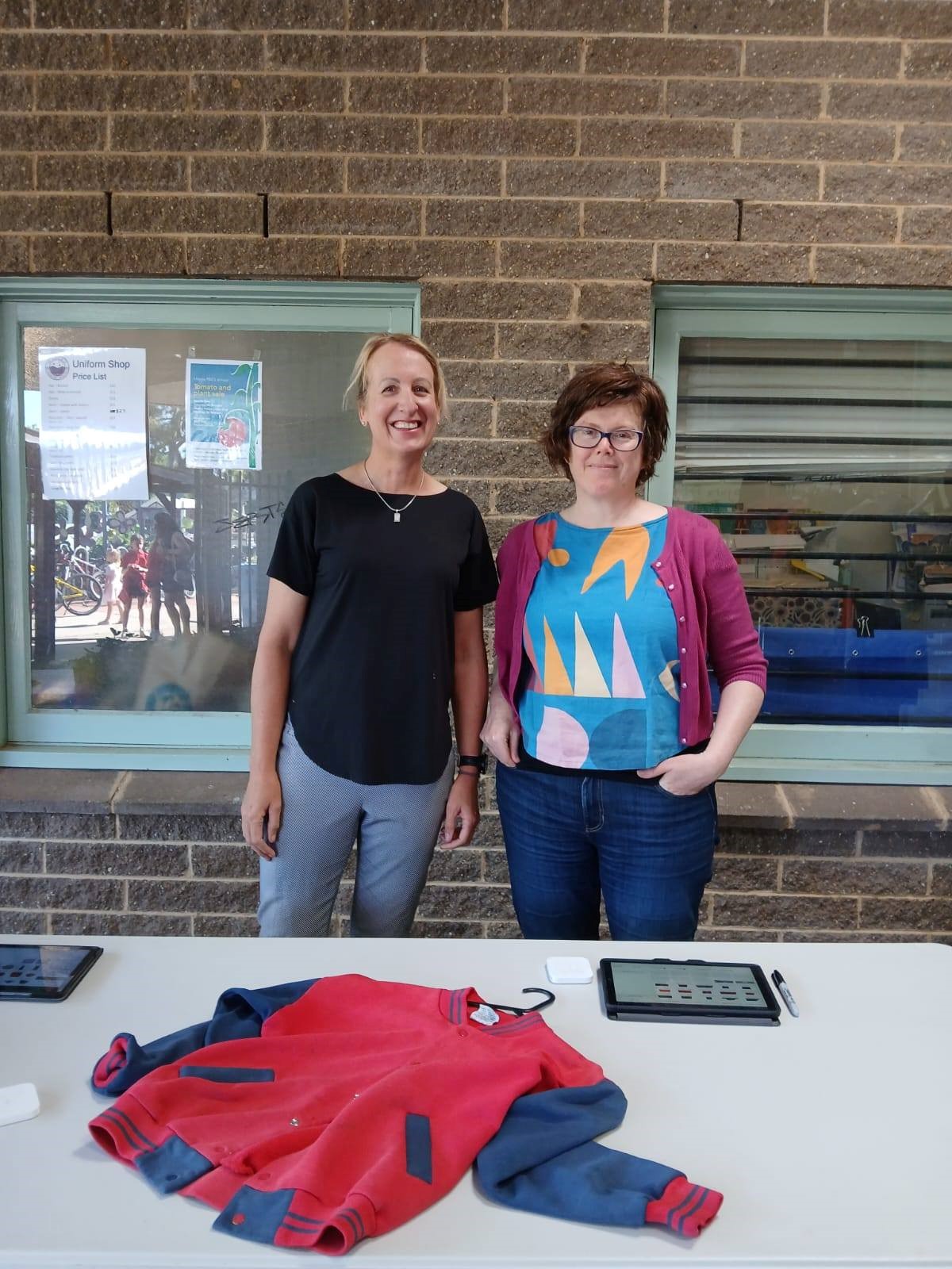 An image of P&C volunteers at the uniform shop.